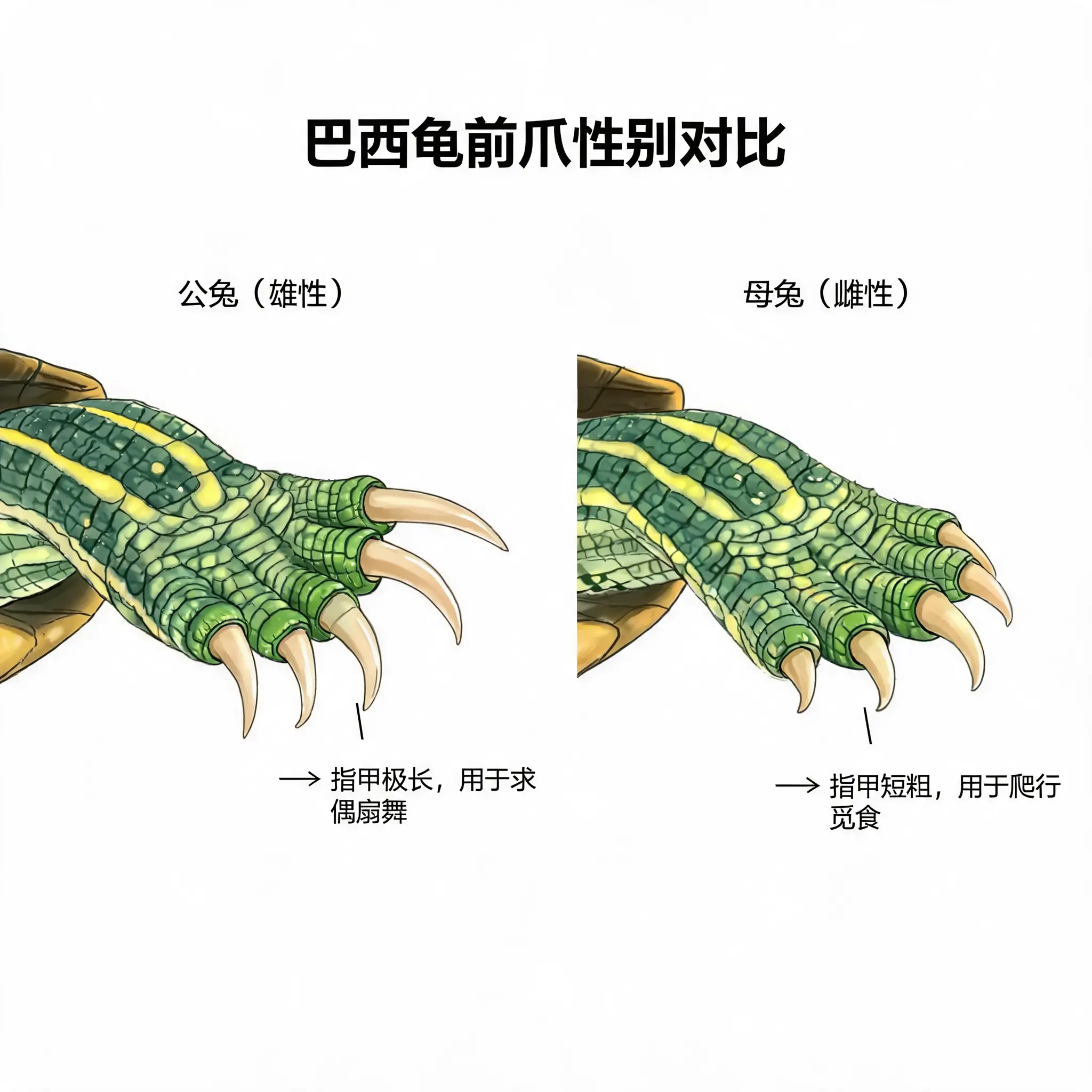 性别鉴别方法三:观察前爪