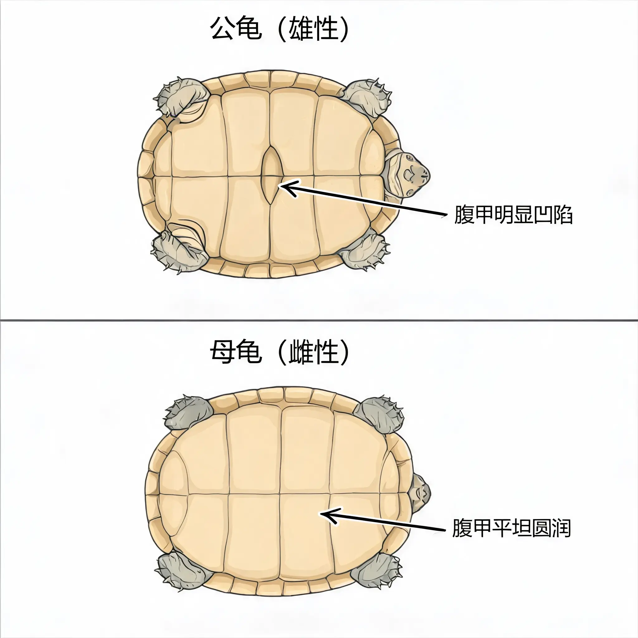 性别鉴别方法二:观察腹甲