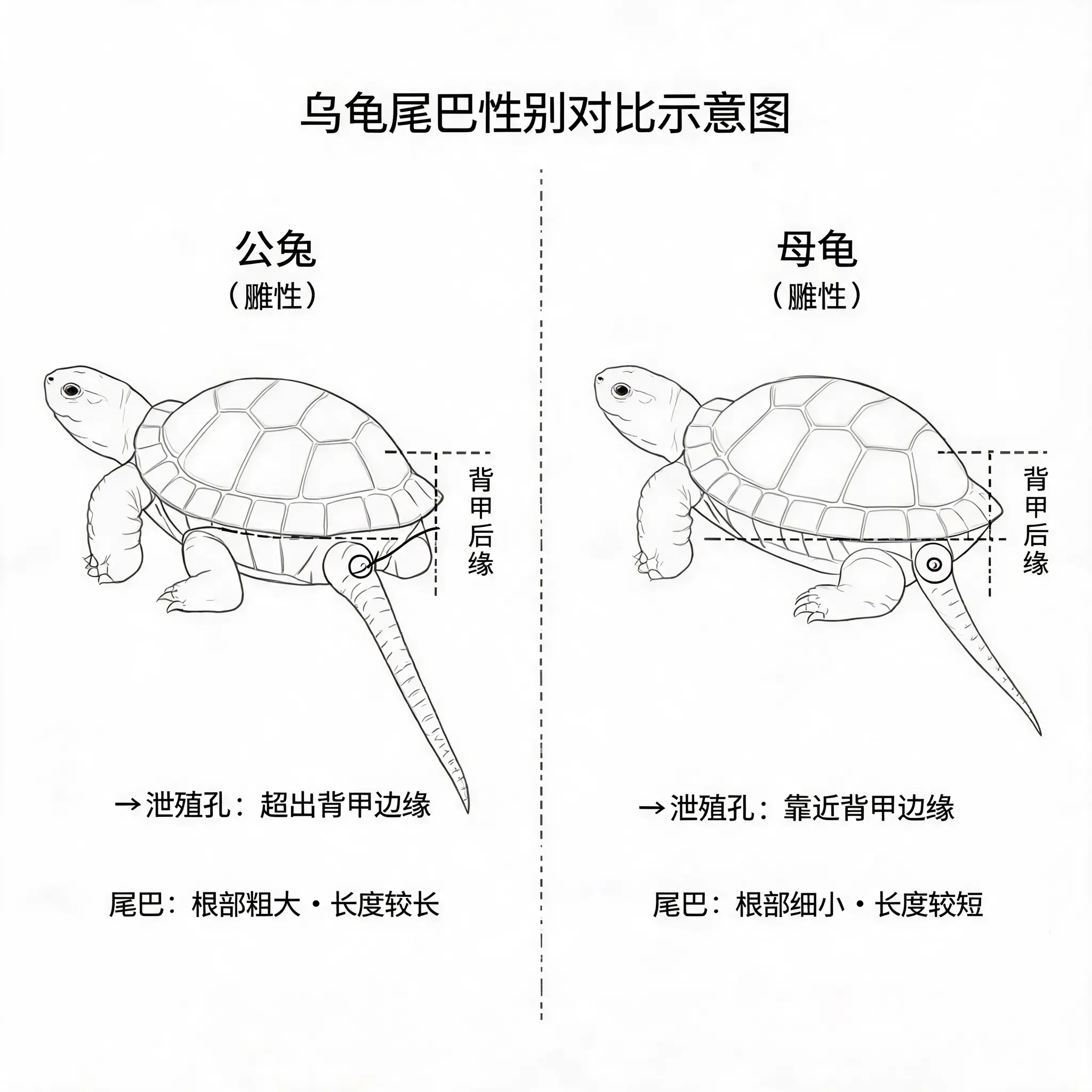 性别鉴别方法一:观察尾巴